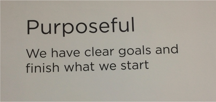 purposeful: we have clear goals and finish what we start